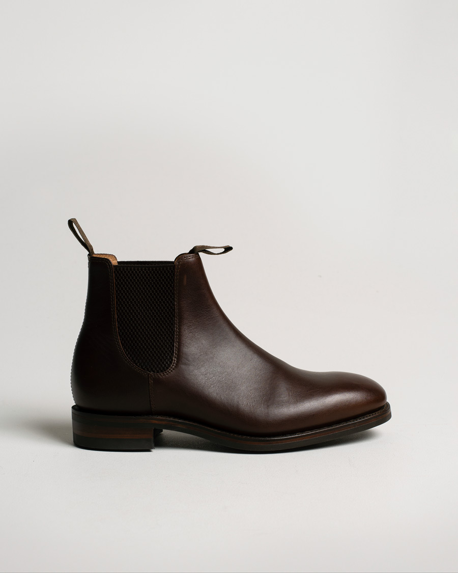 Uomini | Loake 1880 Chatsworth Chelsea Boot Dk Brown Waxy Calf | Pre-owned | Loake 1880 Chatsworth Chelsea Boot Dk Brown Waxy Calf