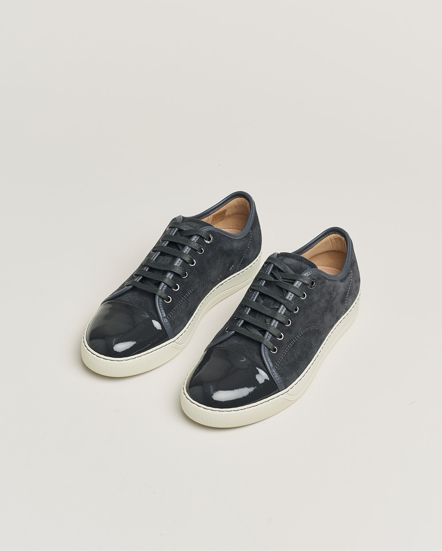 Uomini | Lanvin DBB1 Patent Cap Toe Sneaker Dark Grey | Pre-owned | Lanvin DBB1 Patent Cap Toe Sneaker Dark Grey