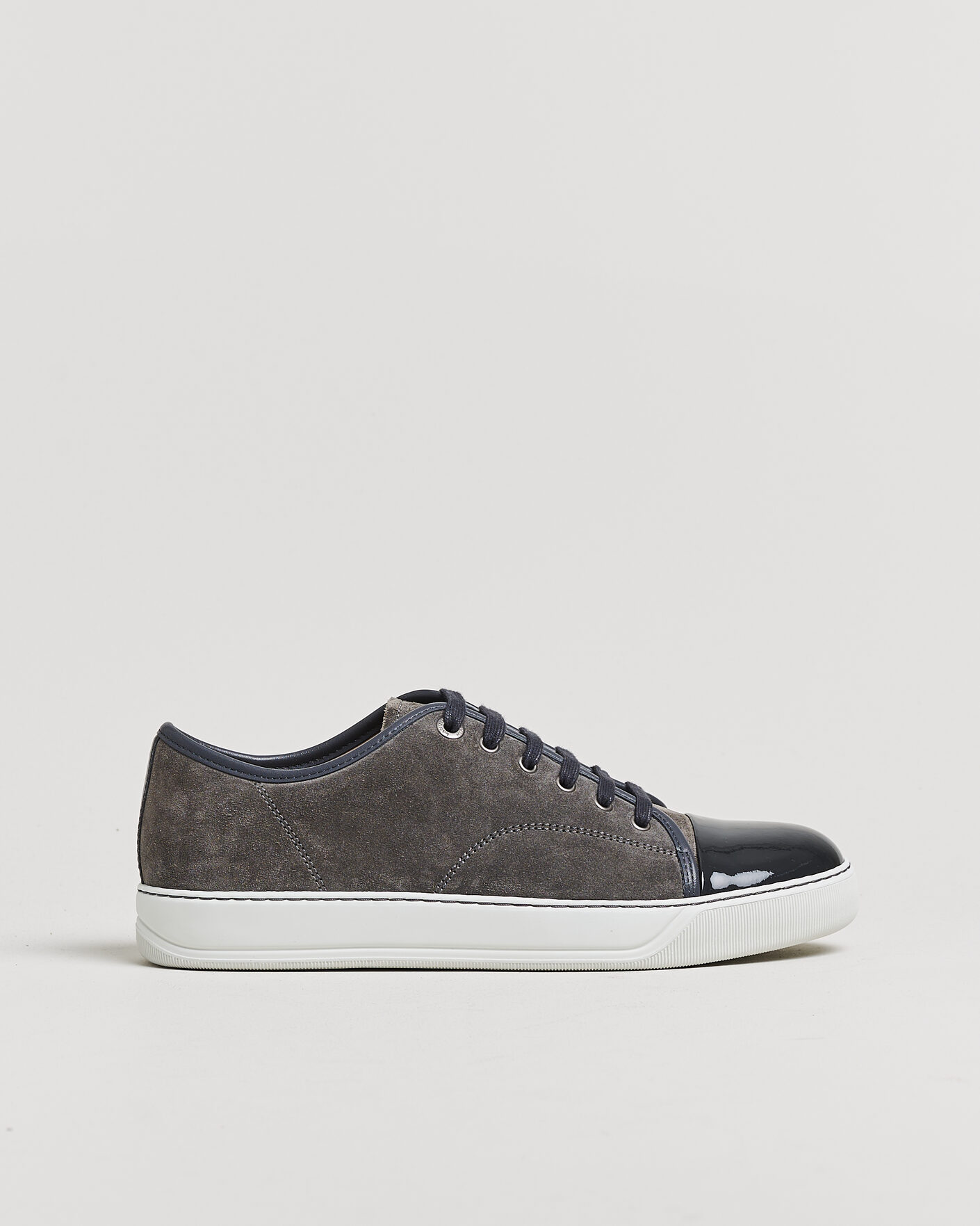 Uomini | Scarpe Pre-owned | Pre-owned | Lanvin DBB1 Patent Cap Toe Sneaker Dark Grey UK8 - EU42