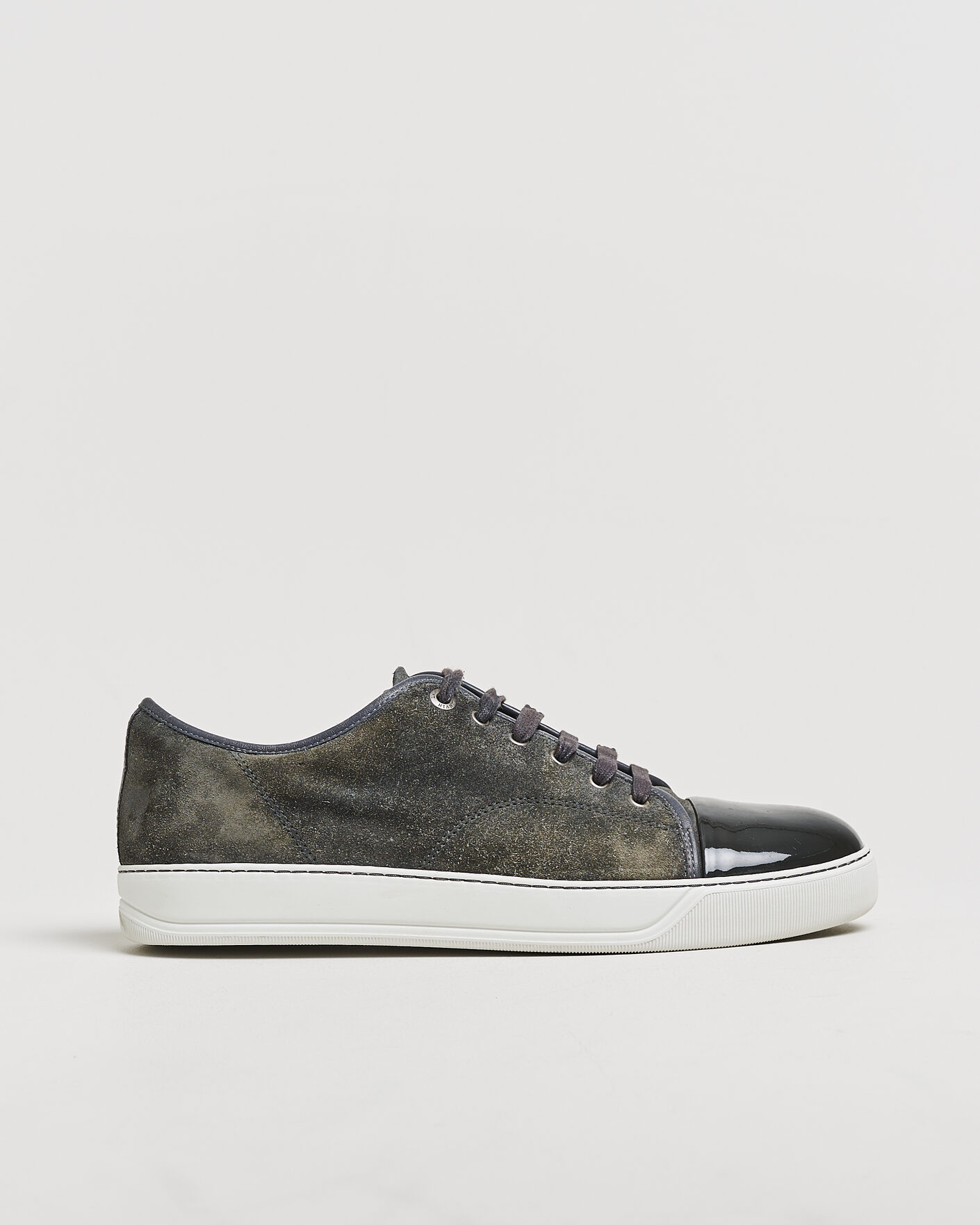 Uomini | Scarpe Pre-owned | Pre-owned | Lanvin DBB1 Patent Cap Toe Sneaker Dark Grey UK10 - EU44