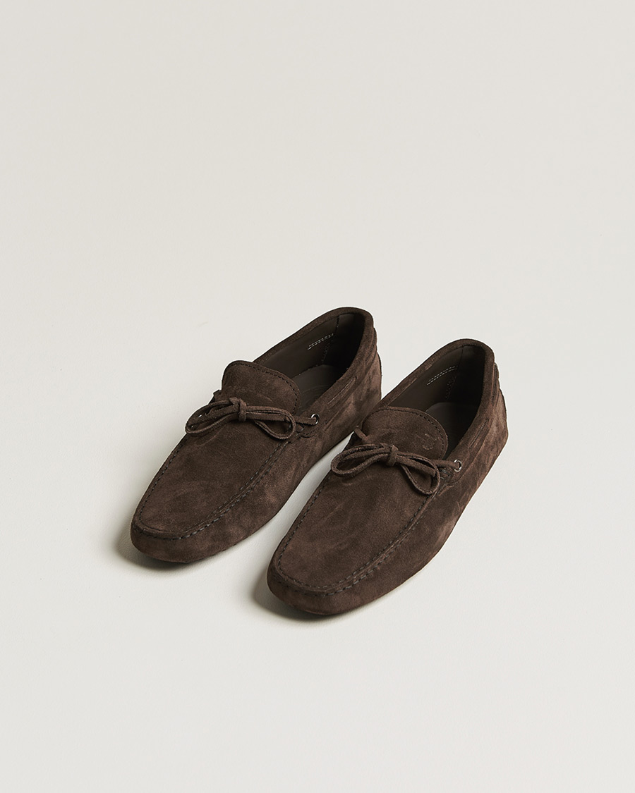 Uomini | Scarpe Pre-owned | Pre-owned | Tod's Lacetto Gommino Carshoe Dark Brown Suede UK8 - EU42