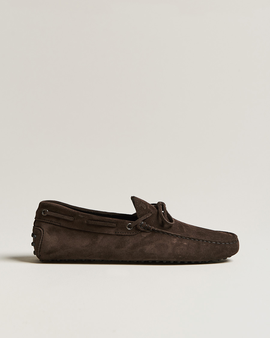Uomini | Scarpe Pre-owned | Pre-owned | Tod's Lacetto Gommino Carshoe Dark Brown Suede UK8 - EU42