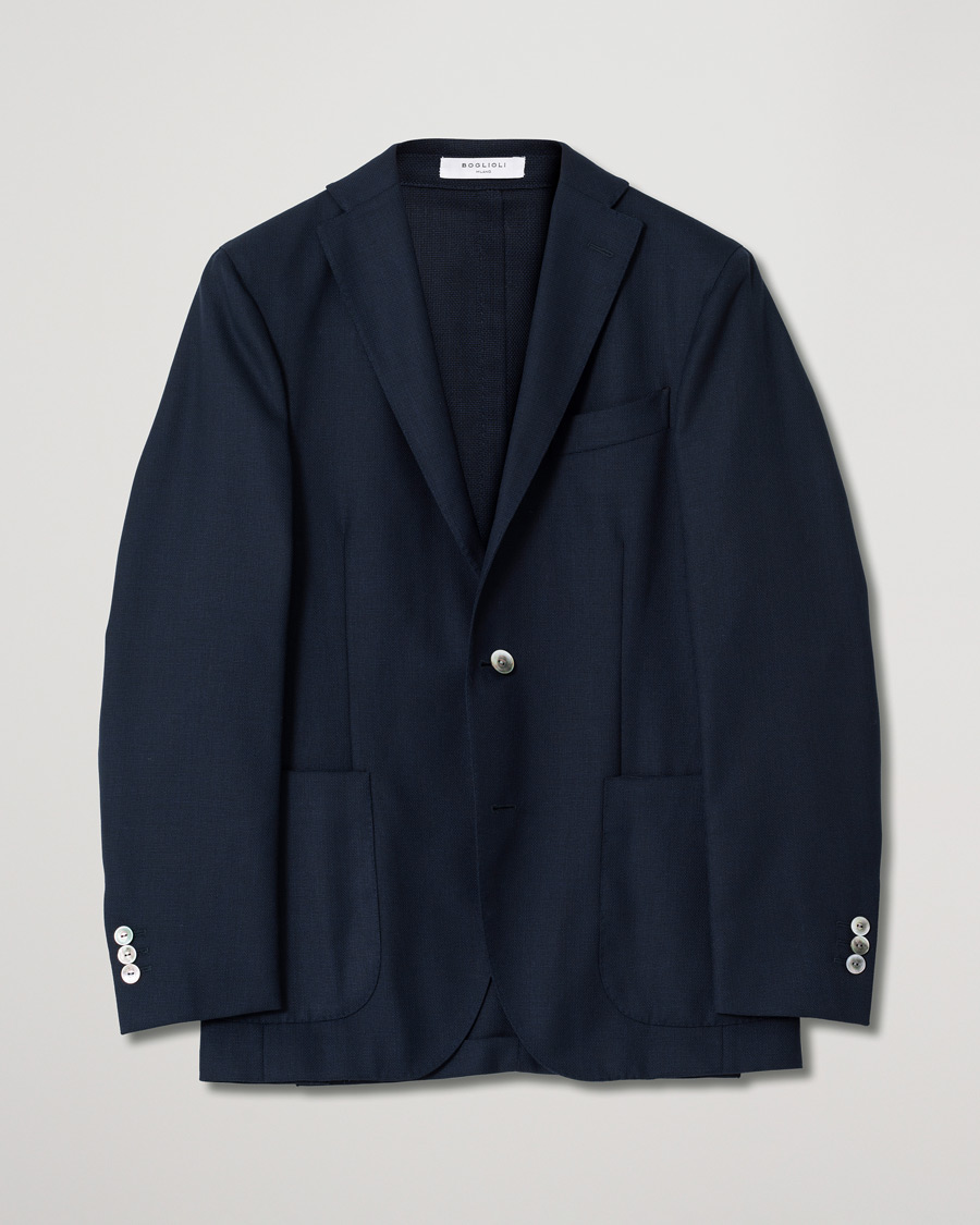 Uomini | Blazers | Pre-owned | Boglioli K Jacket Wool Hopsack Blazer Navy