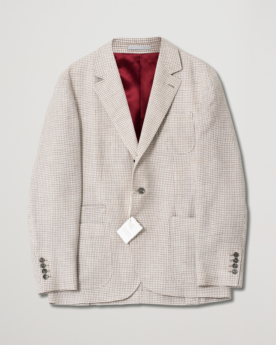 Uomini | Blazers | Pre-owned | Brunello Cucinelli Linen/Silk Patch Pocket Blazer Beige 52