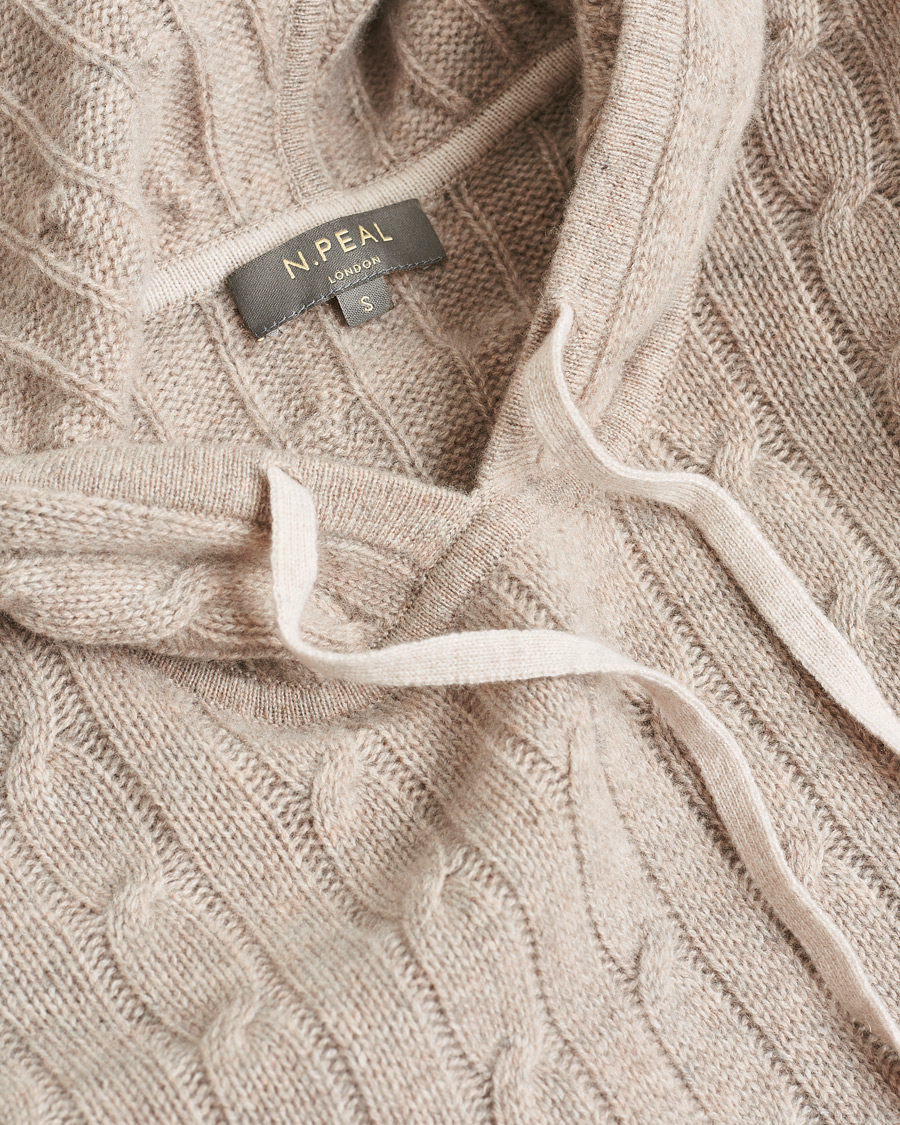 Uomini | Maglioni Pre-owned | Pre-owned | N. Peal Cable Cashmere Hoodie Beige S