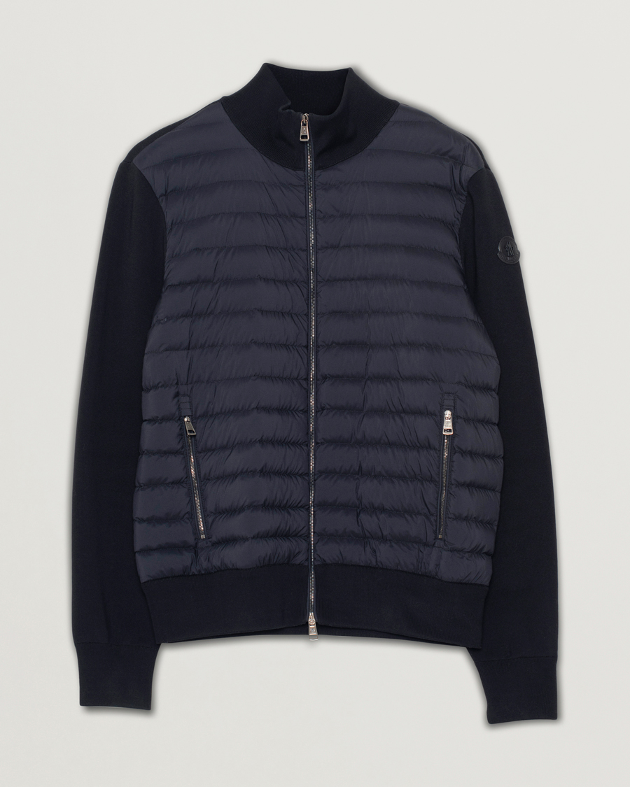 Uomini | Maglieria | Pre-owned | Moncler Cardigan Down Hybrid Navy