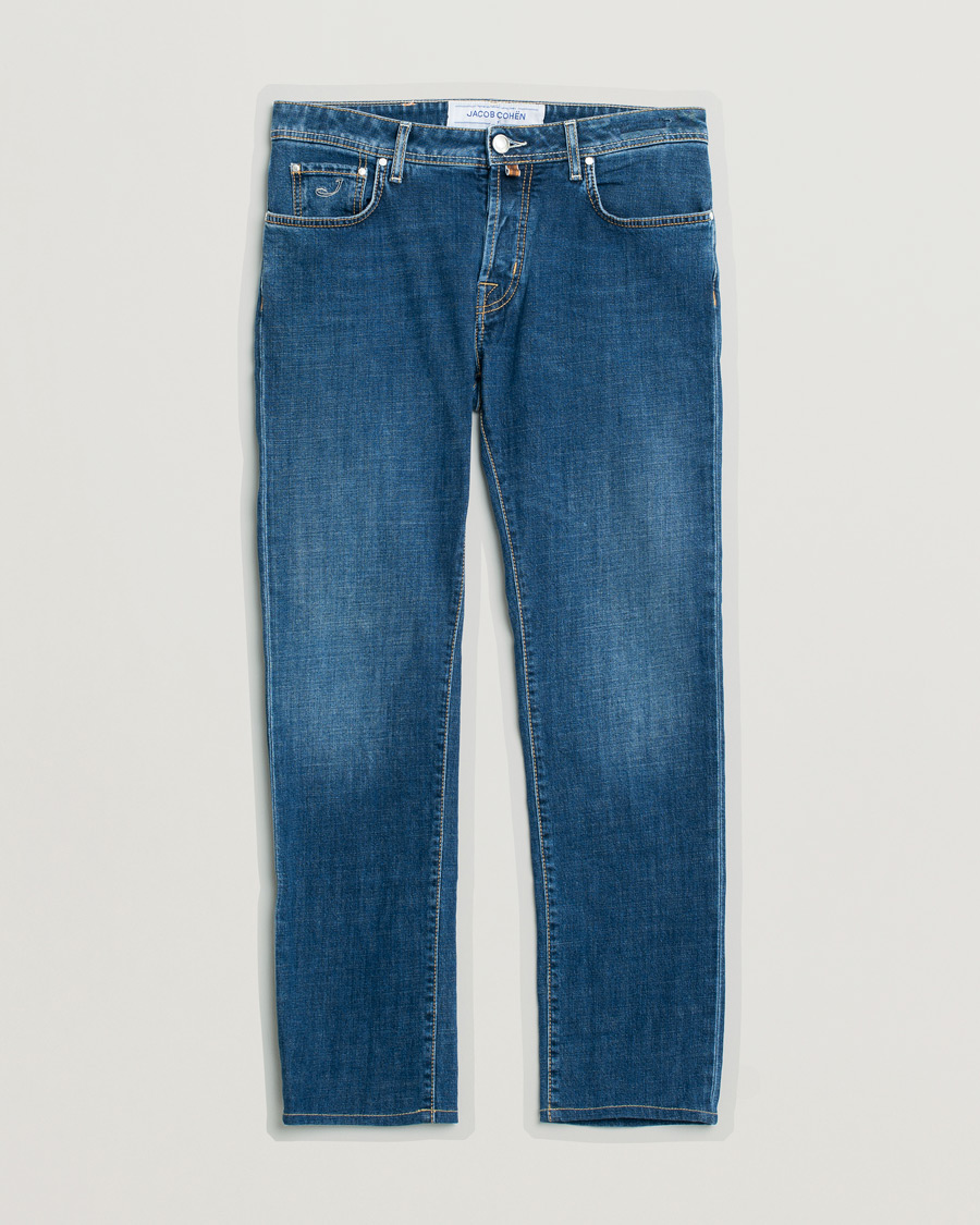 Uomini | Jeans | Pre-owned | Jacob Cohën 688 Slim Fit Jeans Mid Blue