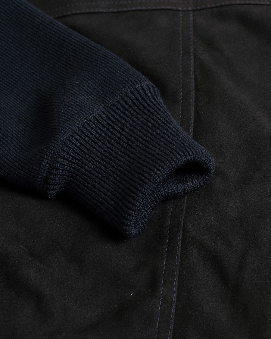 Uomini | Giacche | Pre-owned | Valstar Valstarino Suede Combo Jacket Navy Suede