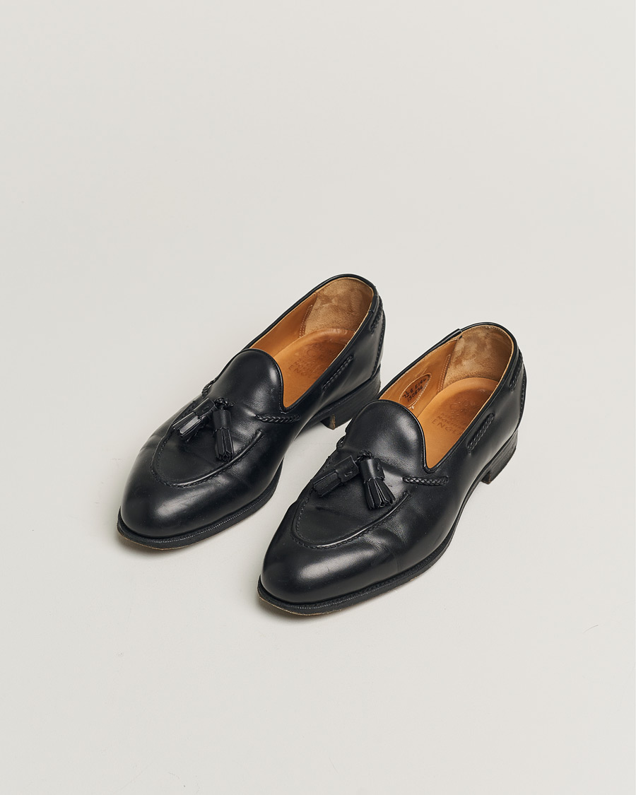 Uomini | Edward Green Belgravia Tassel Loafer Black Calf | Pre-owned | Edward Green Belgravia Tassel Loafer Black Calf