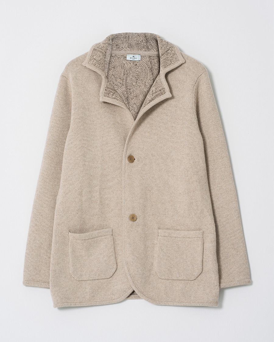 Uomini | Blazers | Pre-owned | Etro Cashmere Knitted Blazer Beige L