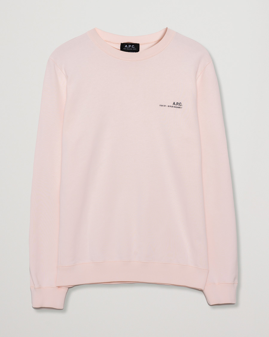 Uomini | Maglieria | Pre-owned | A.P.C. Item Crew Neck Sweatshirt Pale Pink