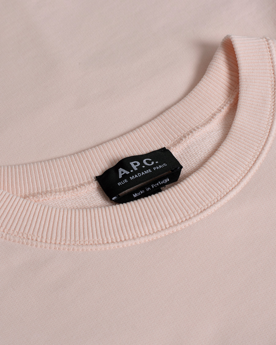 Uomini | Maglieria | Pre-owned | A.P.C. Item Crew Neck Sweatshirt Pale Pink