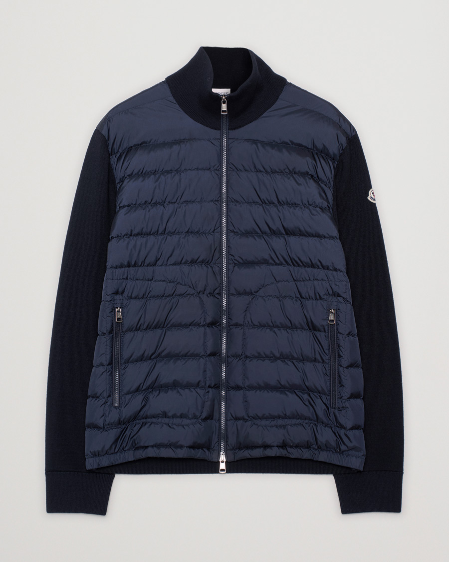 Uomini | Maglieria | Pre-owned | Moncler Hybrid Zip Sweater Navy