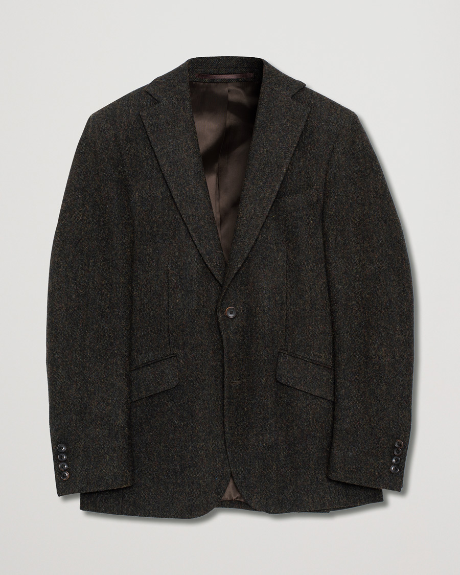 Uomini | Blazers | Pre-owned | Walker Slater Edward Wool Donegal Blazer Dark Brown