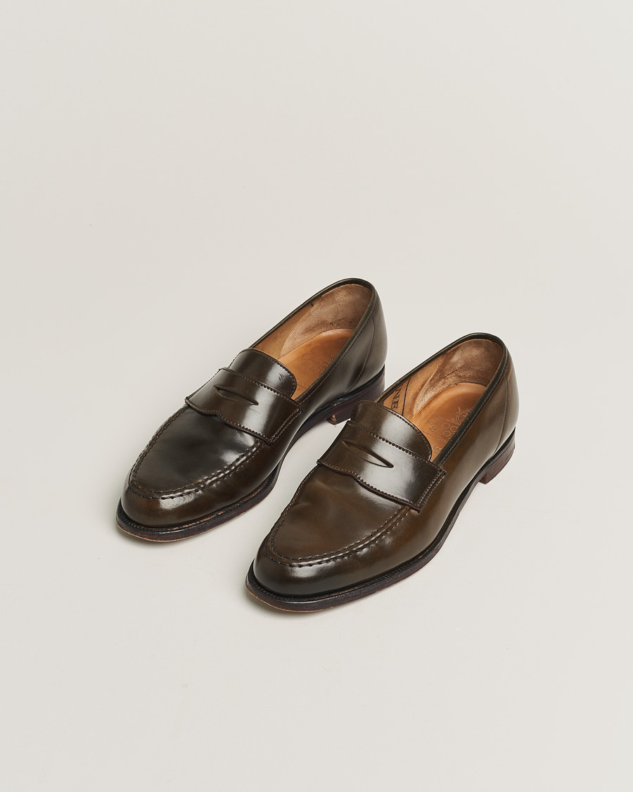Uomini | Crockett & Jones Harvard Unlined Loafer Dark Brown Cordovan | Pre-owned | Crockett & Jones Harvard Unlined Loafer Dark Brown Cordovan