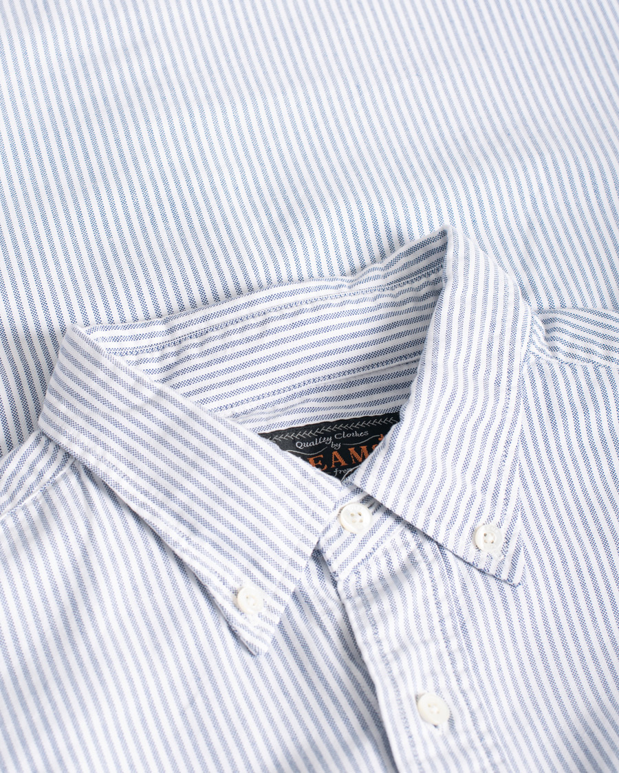 Uomini | Camicie | Pre-owned | BEAMS PLUS Oxford Button Down Shirt Blue Stripe