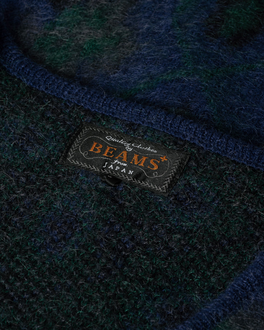 Uomini | Maglieria | Pre-owned | BEAMS PLUS Botanical Jacquard Cardigan Navy