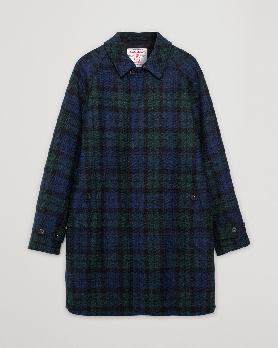 Uomini | Giacche | Pre-owned | BEAMS PLUS Balmacaan Harris Tweed Coat Blackwatch