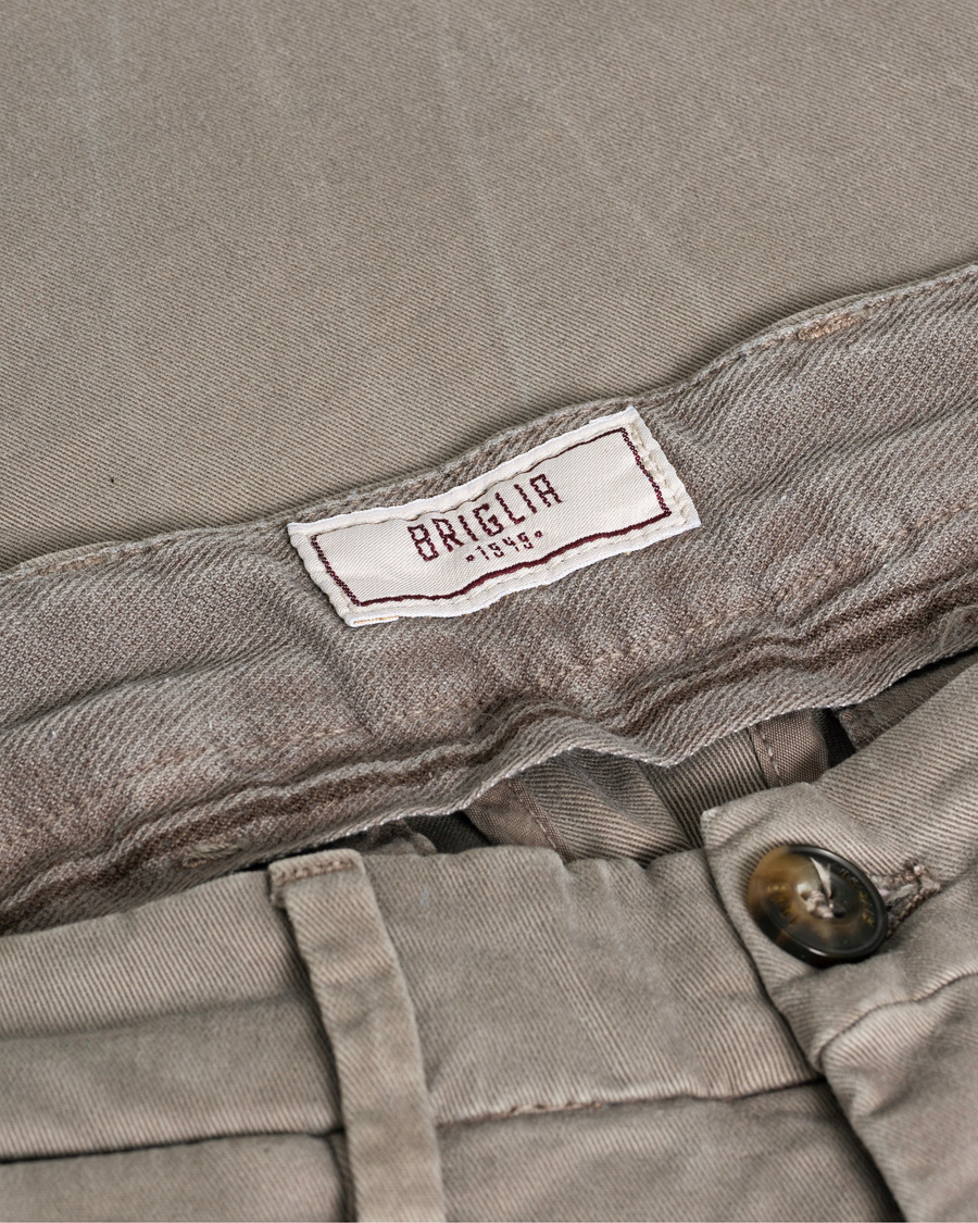 Uomini | Pantaloni | Pre-owned | Briglia 1949 Slim Fit Cotton Stretch Chino Taupe