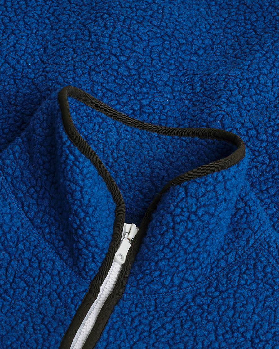 Uomini | Drake's Rib BRib Bound Fleece Jacket Blue | Pre-owned | Drake's Rib BRib Bound Fleece Jacket Blue