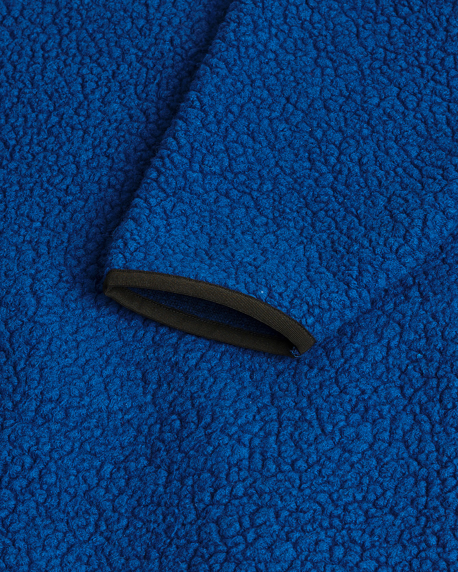 Uomini | Drake's Rib BRib Bound Fleece Jacket Blue | Pre-owned | Drake's Rib BRib Bound Fleece Jacket Blue