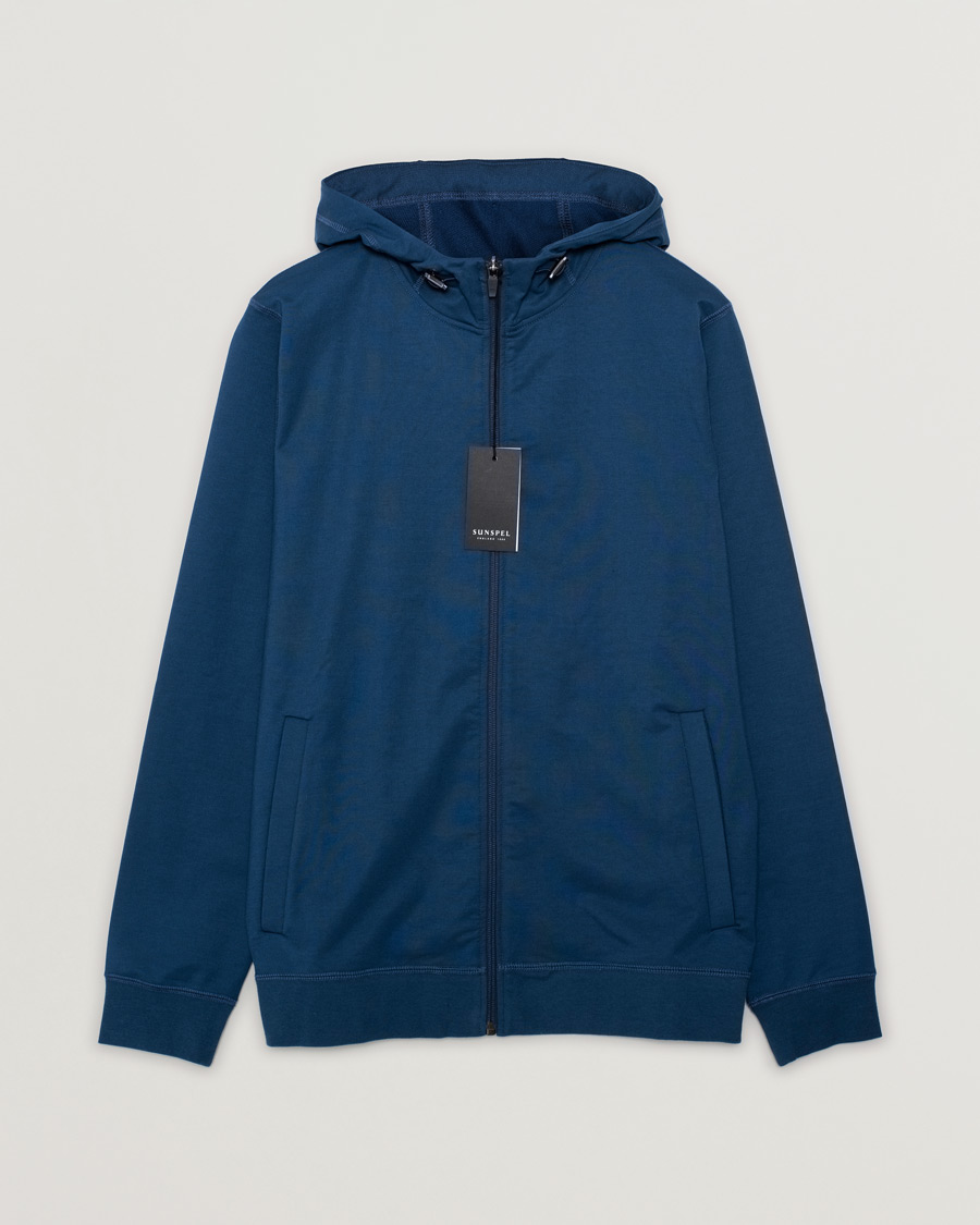 Uomini | Maglieria | Pre-owned | Sunspel Active Full Zip Hood Navy