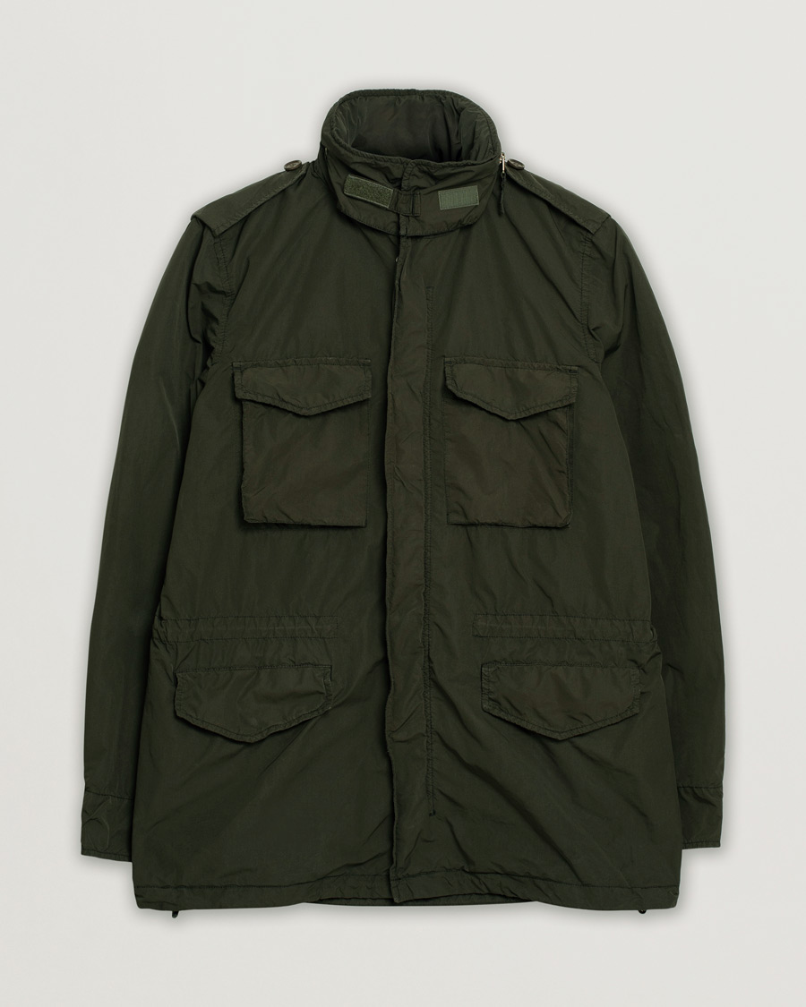 Uomini | Aspesi Giubotto Garment Dyed Field Jacket Dark Military | Pre-owned | Aspesi Giubotto Garment Dyed Field Jacket Dark Military