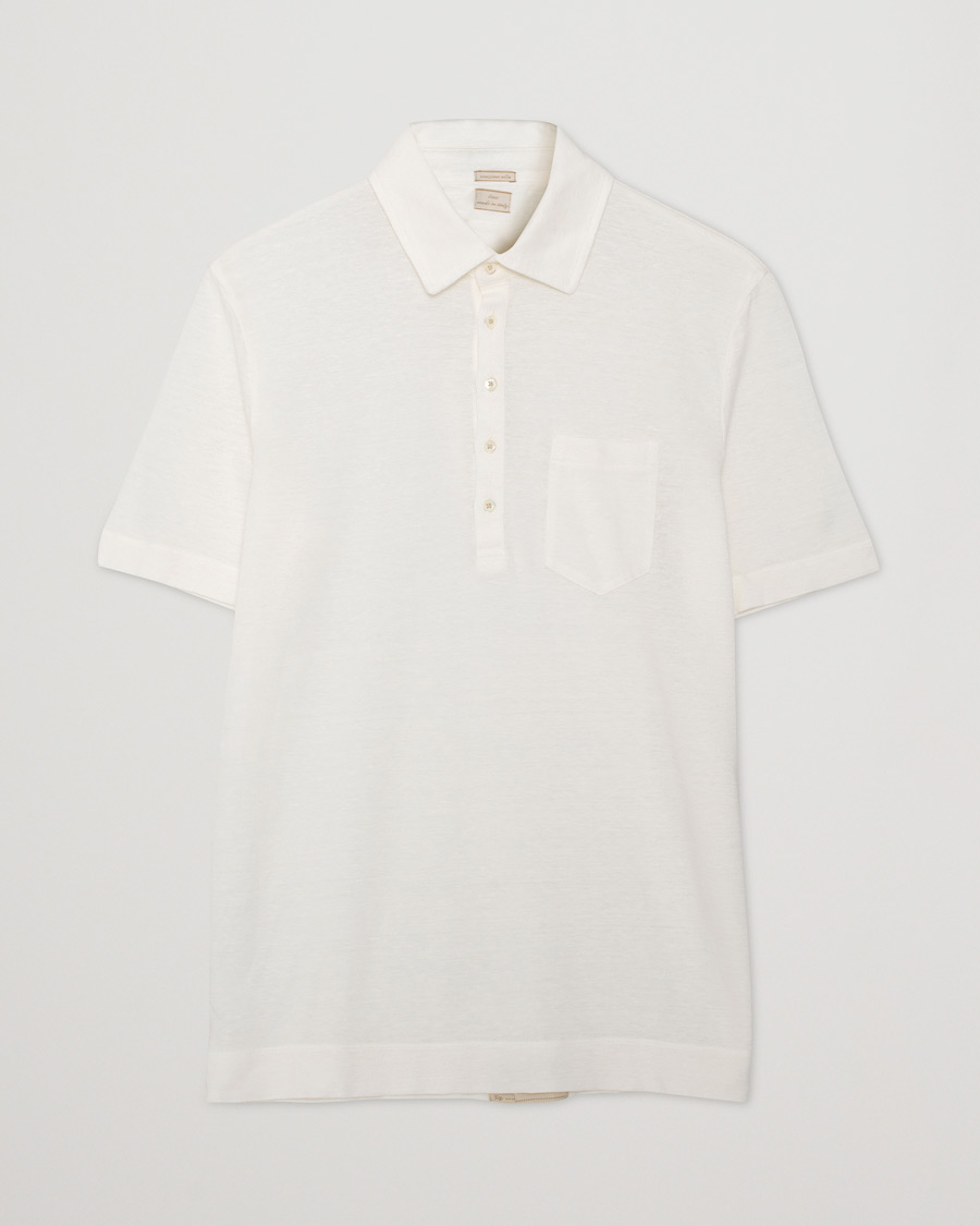Uomini | Polo | Pre-owned | Massimo Alba Wembley Linen Polo White