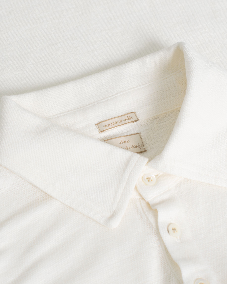 Uomini | Polo | Pre-owned | Massimo Alba Wembley Linen Polo White