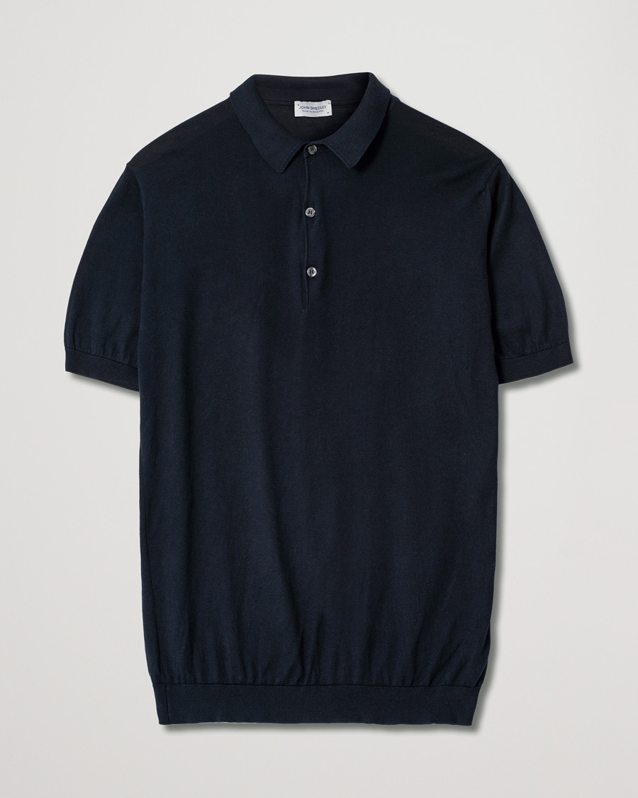 Uomini | Polo | Pre-owned | John Smedley Adrian Slim Fit Sea Island Polo Navy