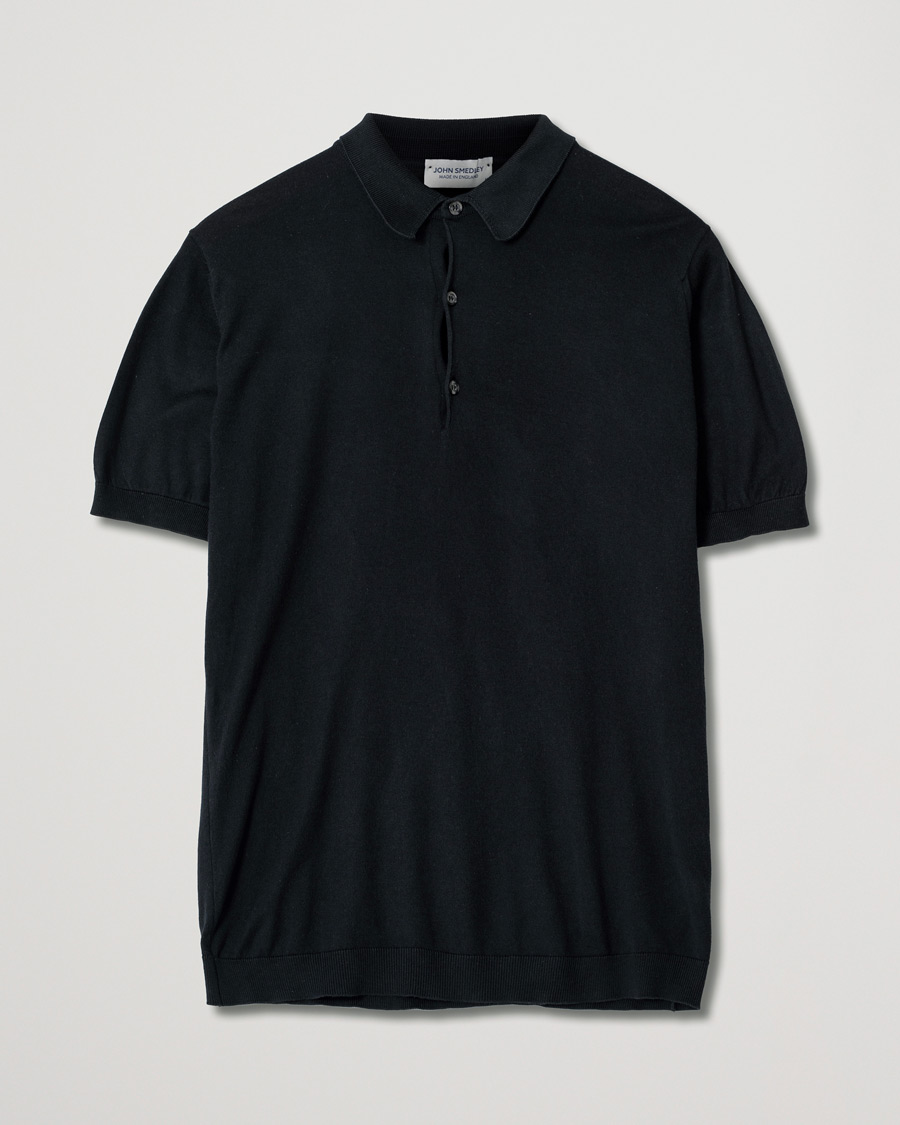 Uomini | Polo | Pre-owned | John Smedley Adrian Slim Fit Sea Island Polo Black