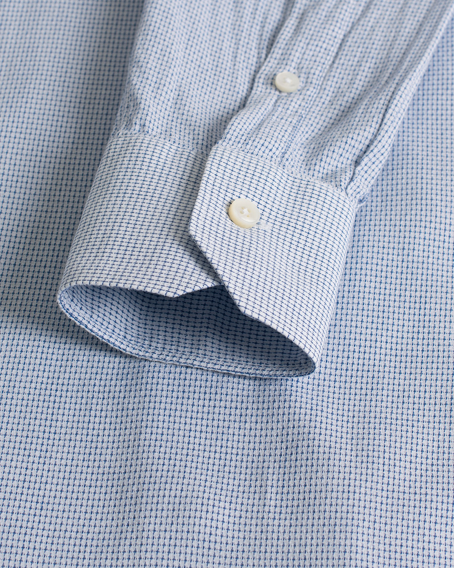 Uomini | Camicie | Pre-owned | Ermenegildo Zegna Slim Fit Cotton Blend Shirt Light Blue Check 38 - S