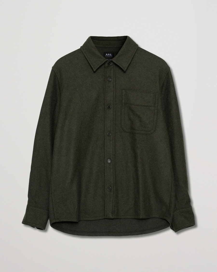 Uomini | Camicie | Pre-owned | A.P.C. Basile Wool Shirt Jacket Olive
