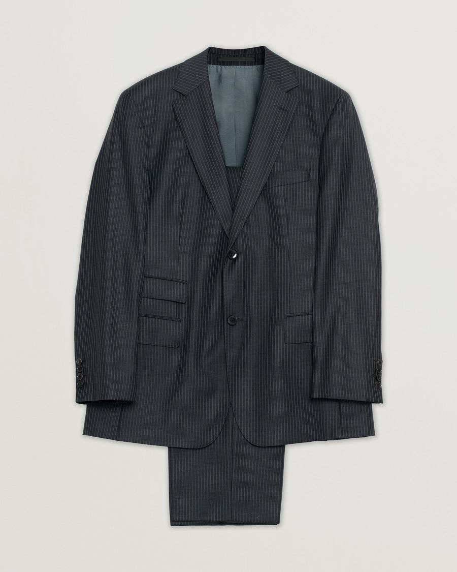 Uomini | Blazers | Pre-owned | Boss Pinstripe Wool Suit Navy 52