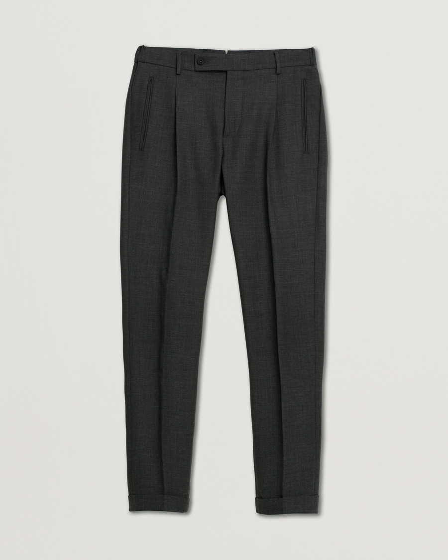 Uomini | Pantaloni | Pre-owned | Berwich Retro Elax Wool Trousers Dark Grey 46