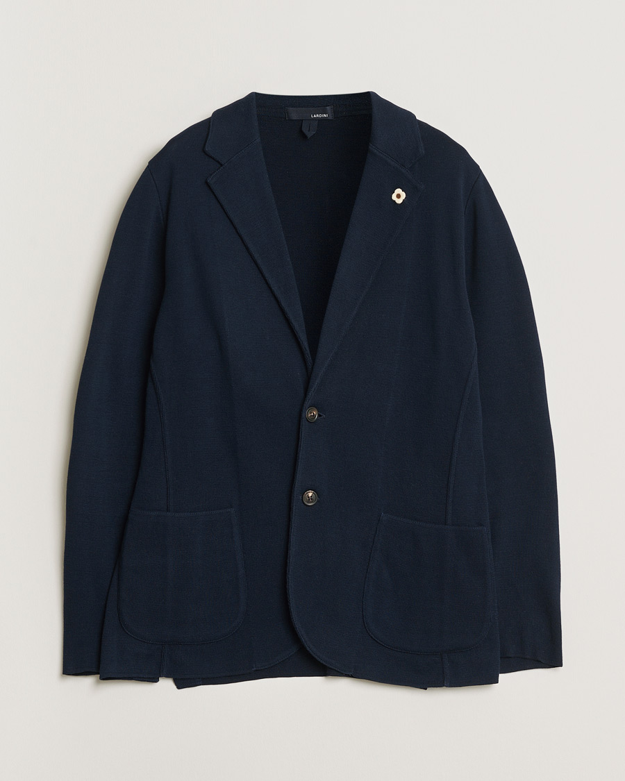 Uomini | Giacca da abito Pre-owned | Pre-owned | Lardini Knitted Cotton Blazer Navy M