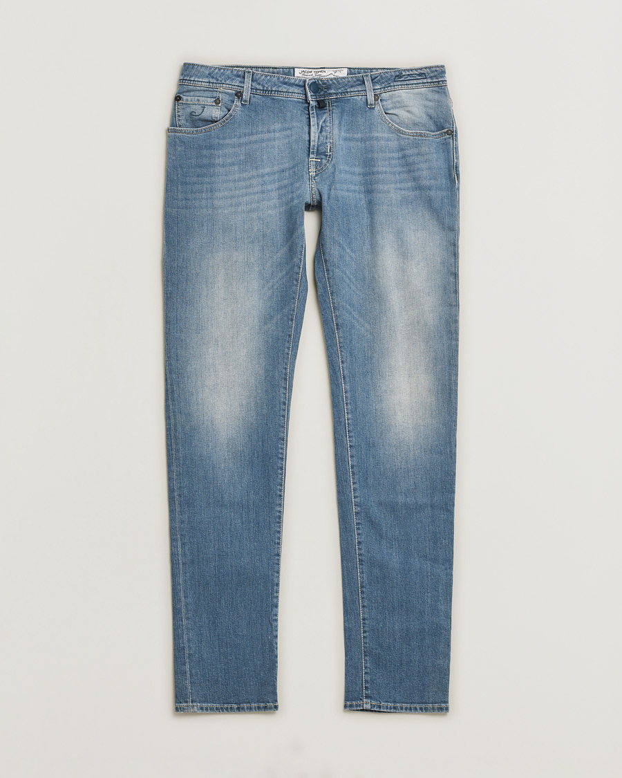 Uomini | Jeans | Pre-owned | Jacob Cohën Nick 622 Slim Fit Stretch Jeans Light Blue W38