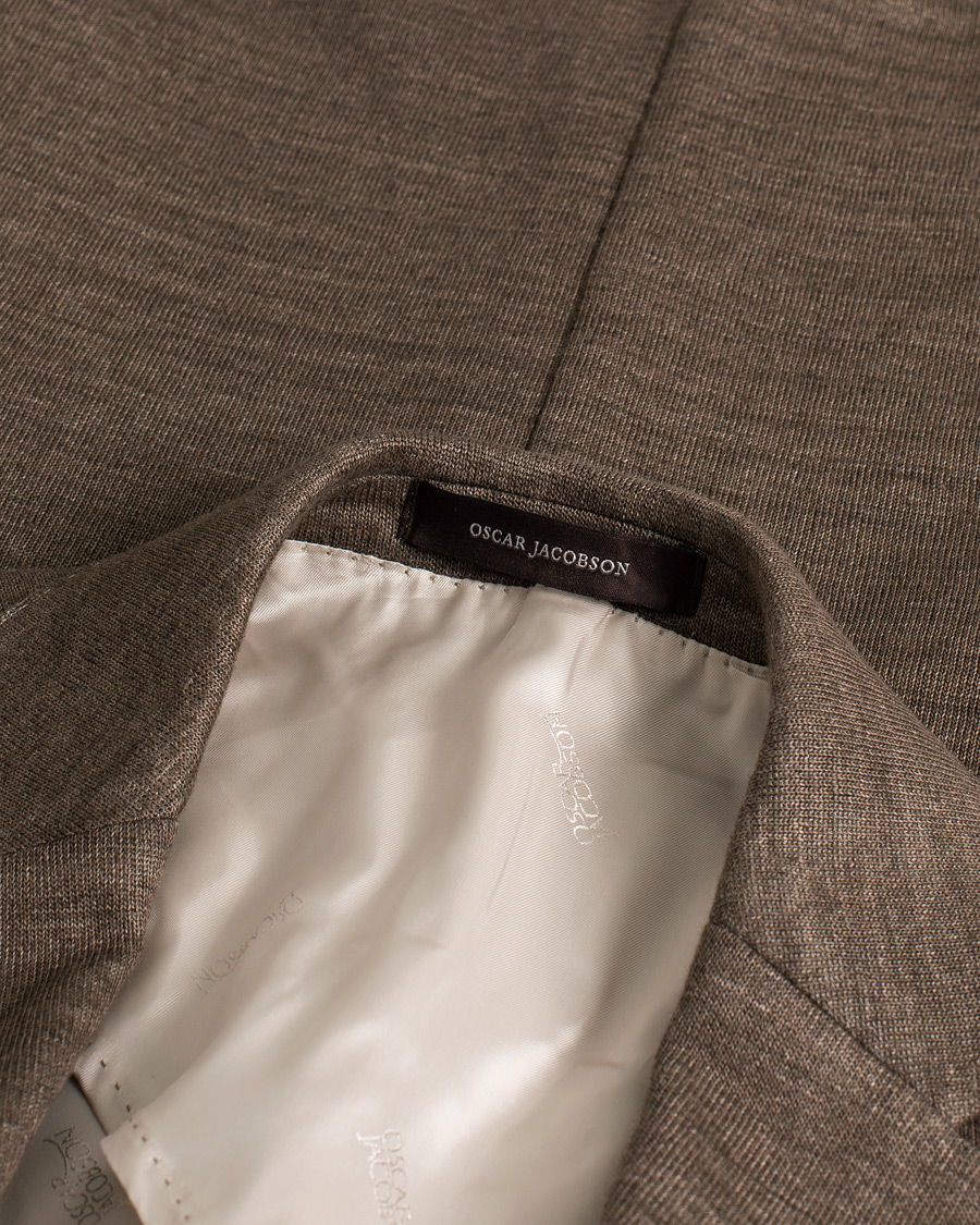 Uomini | Blazers | Pre-owned | Oscar Jacobson Egel Patch Linen Blazer Brown 50