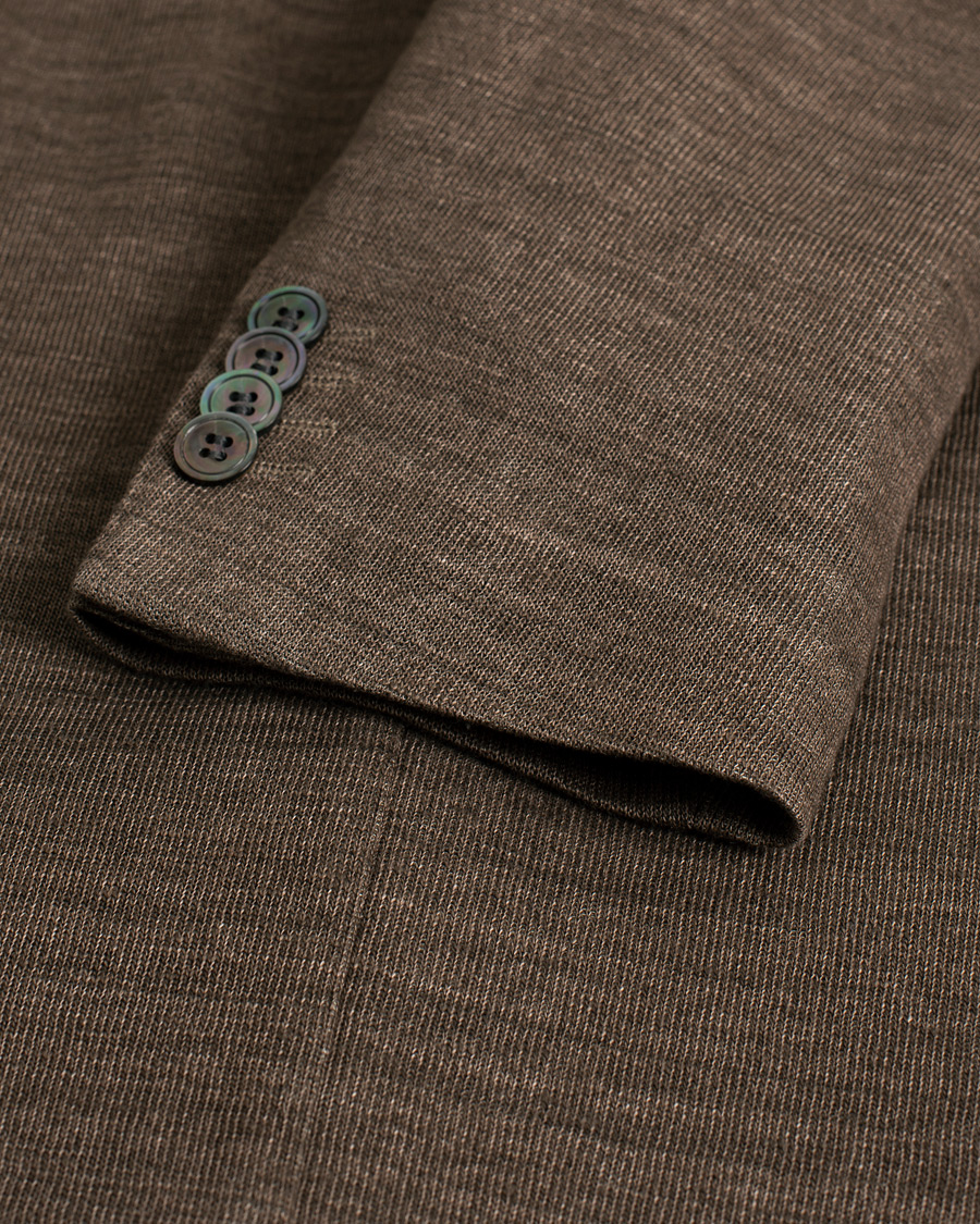 Uomini | Blazers | Pre-owned | Oscar Jacobson Egel Patch Linen Blazer Brown 50