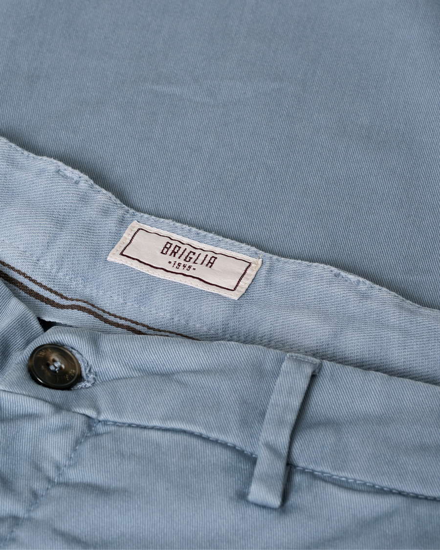 Uomini | Pantaloni | Pre-owned | Briglia 1949 Slim Fit Cotton Chinos Light Blue