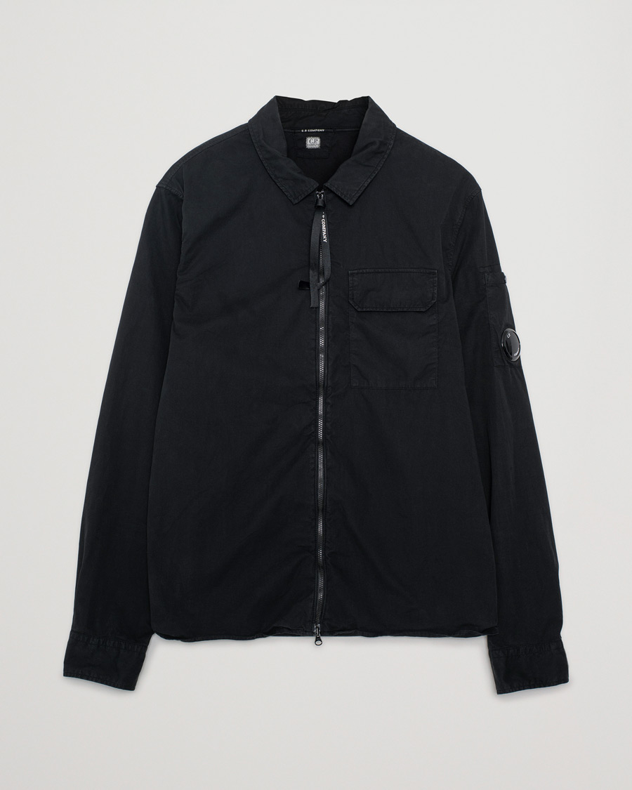 Uomini | Camicie | Pre-owned | C.P. Company Garment Dyed Gabardine Zip Shirt Jacket Black