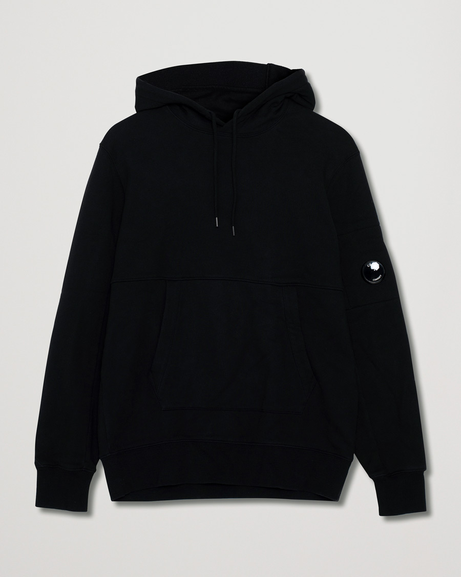 Uomini | Maglieria | Pre-owned | C.P. Company Diagonal Raised Fleece Hooded Lens Sweatshirt Black