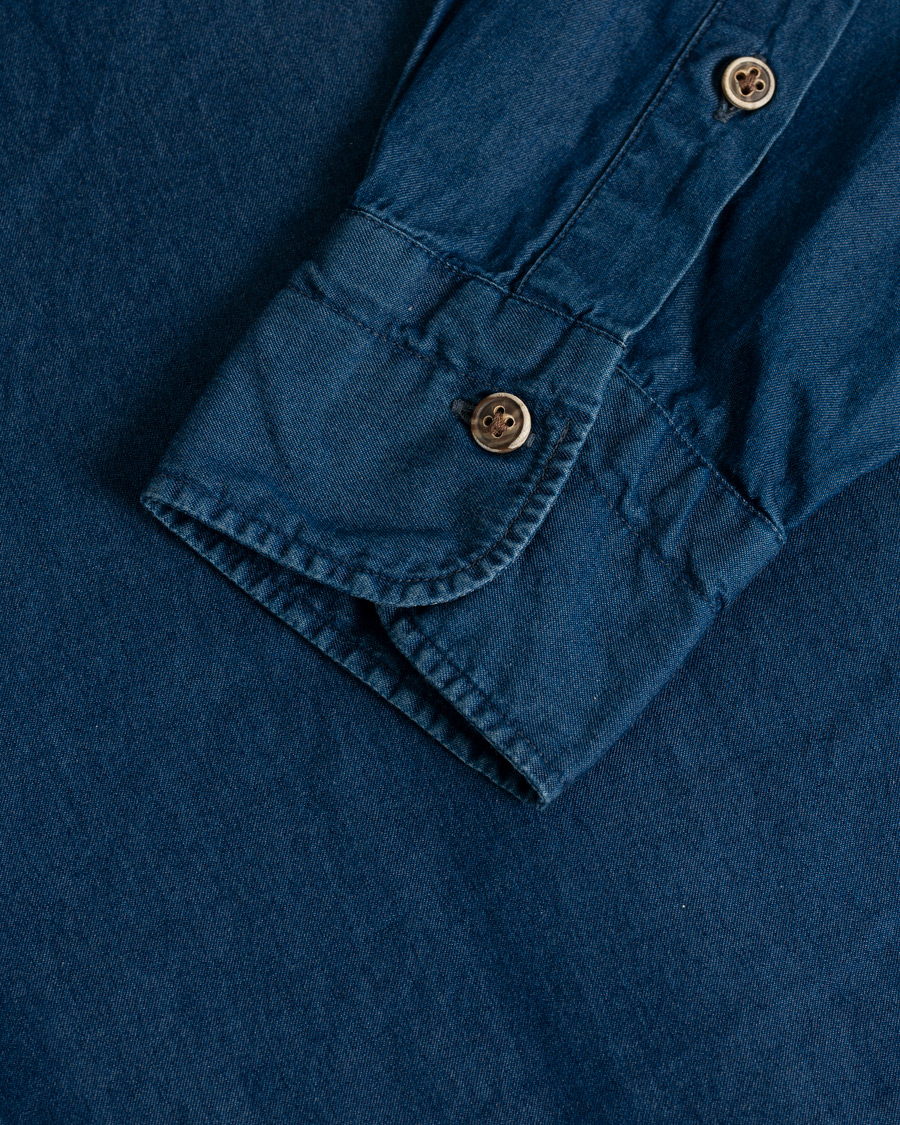 Uomini | Camicie | Pre-owned | Barba Napoli Dandylife Denim Slim Fit Shirt Dark Blue 41 - L