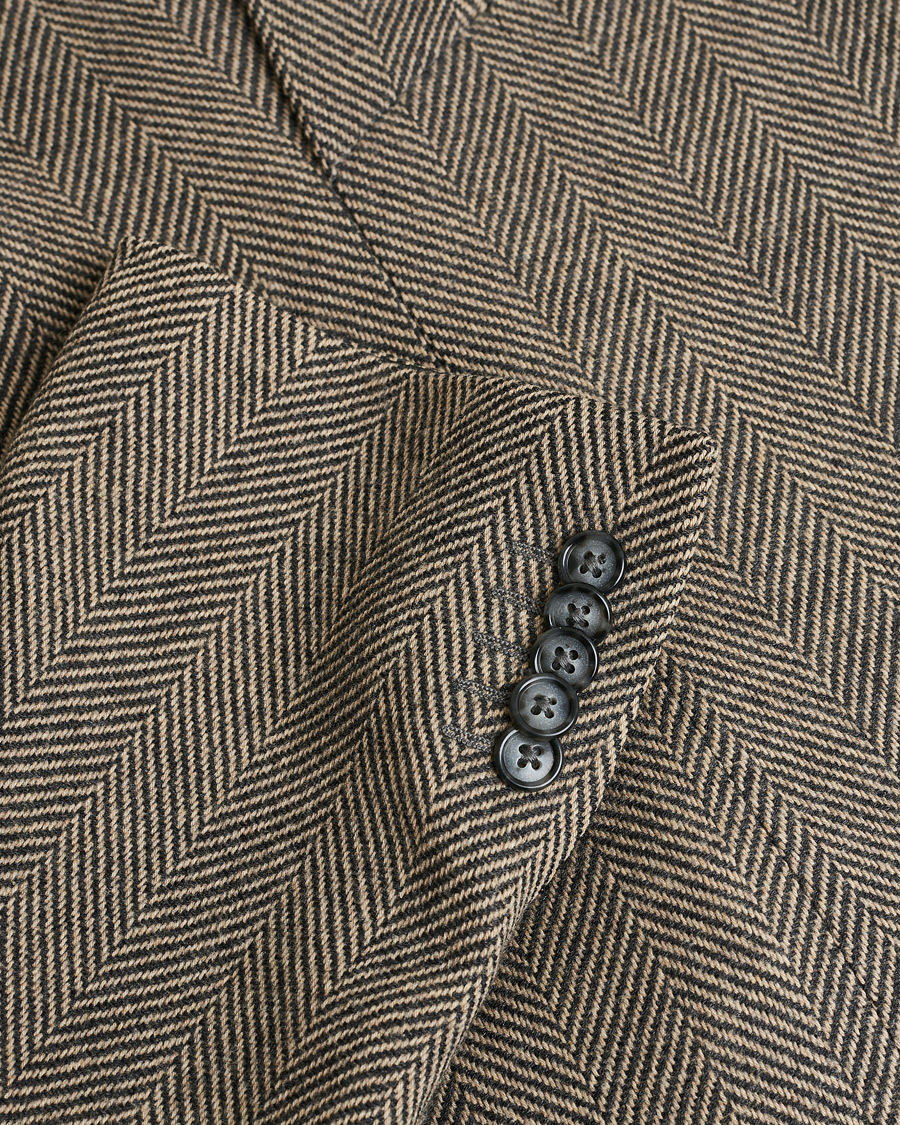 Uomini | Giacche Pre-owned | Pre-owned | Corneliani Cashmere Blend Herringbone Coat Brown 46
