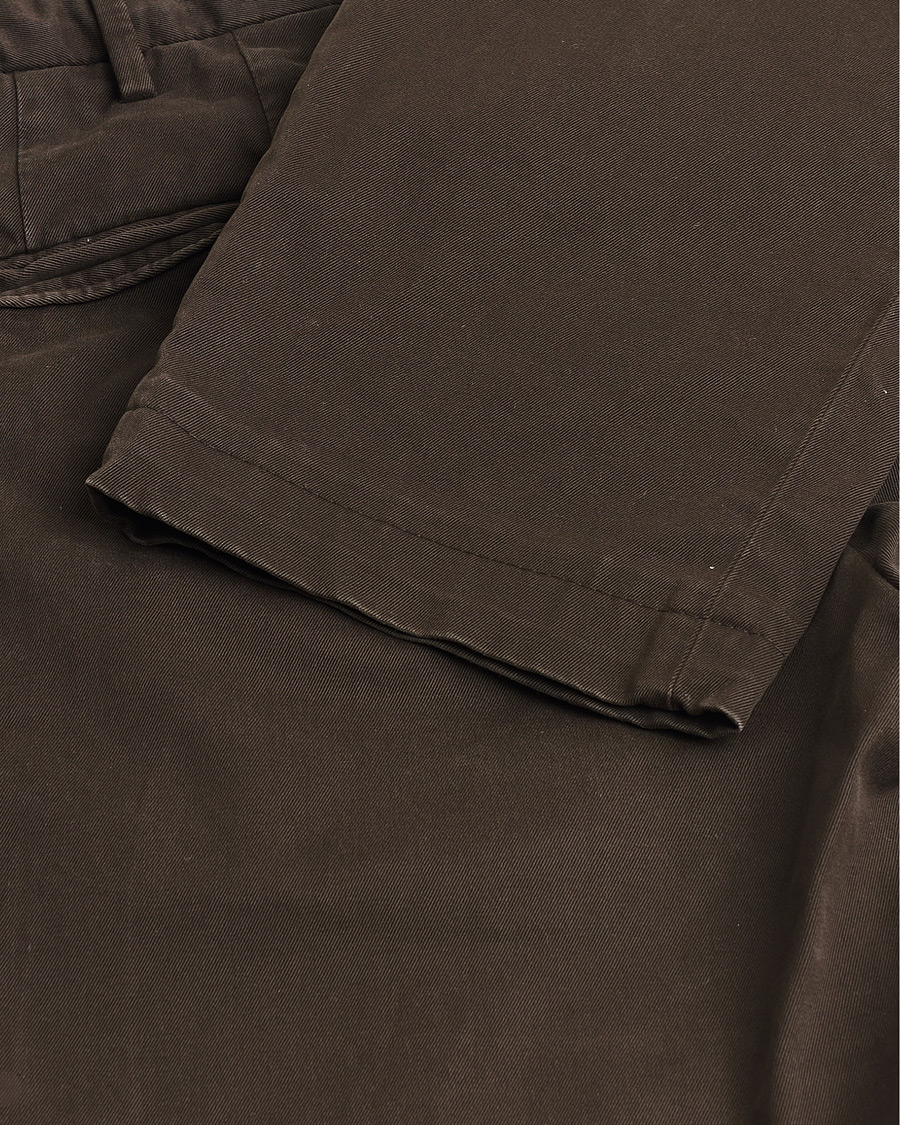 Uomini | Pantaloni Pre-owned | Pre-owned | Incotex Slim Fit Cotton Stretch Chinos Dark Brown 48