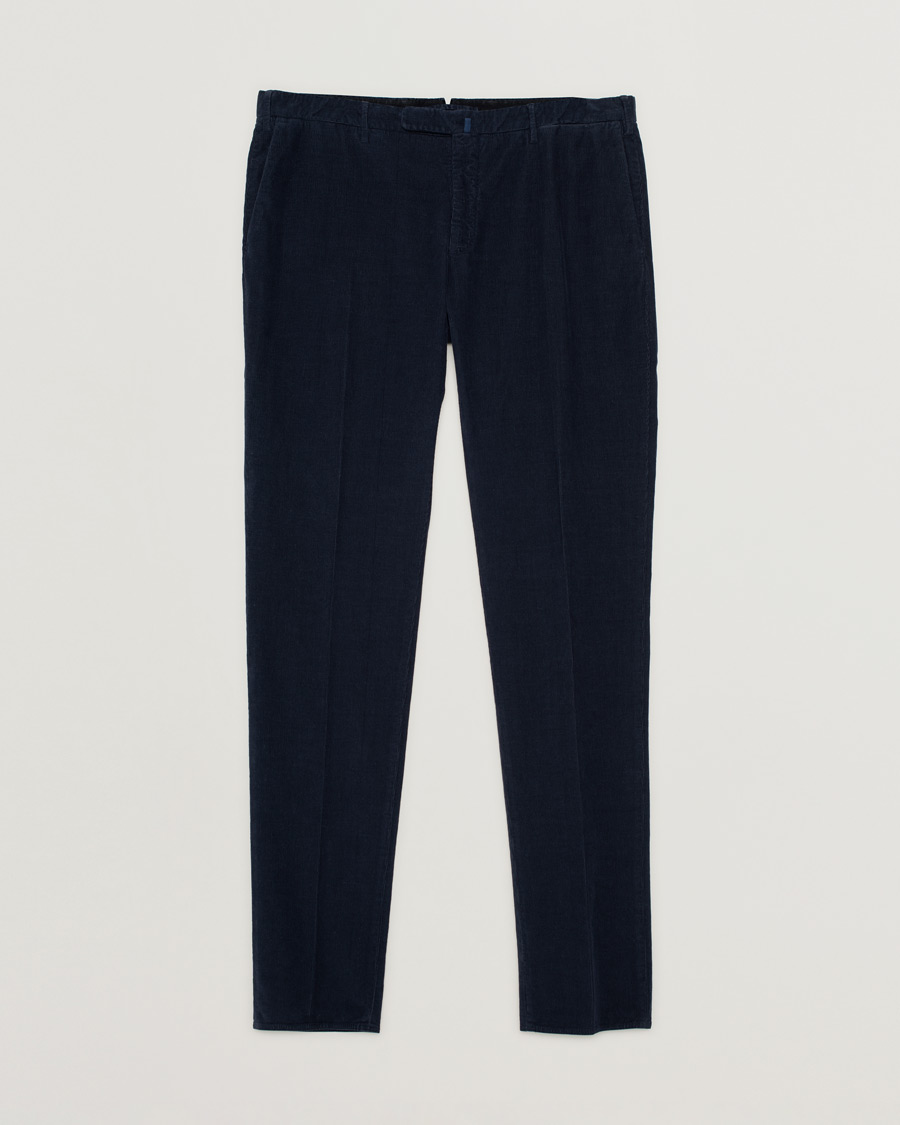 Uomini | Pantaloni | Pre-owned | Incotex Slim Fit Soft Corduroy Trousers Navy