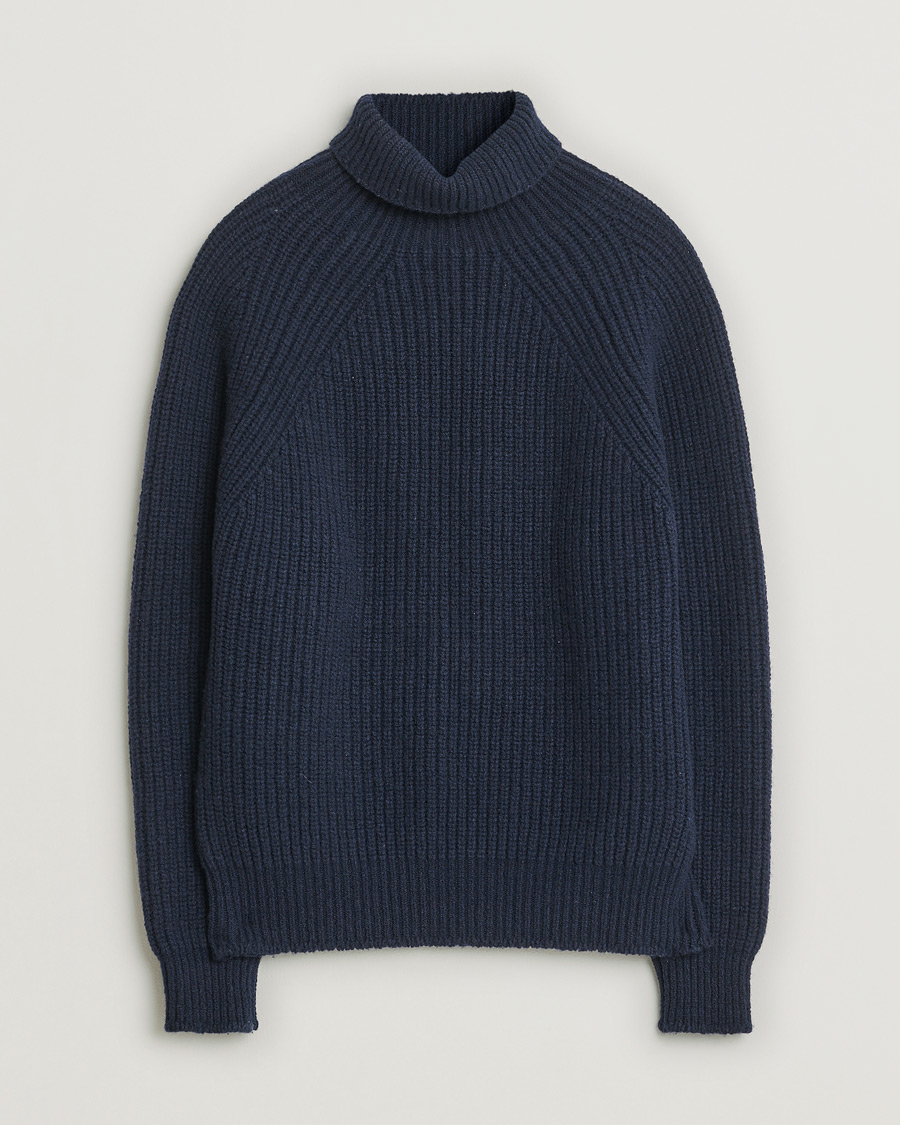 Uomini | Maglieria | Pre-owned | Inis Meáin Wool/Cashmere Boatbuilder Turtleneck Navy