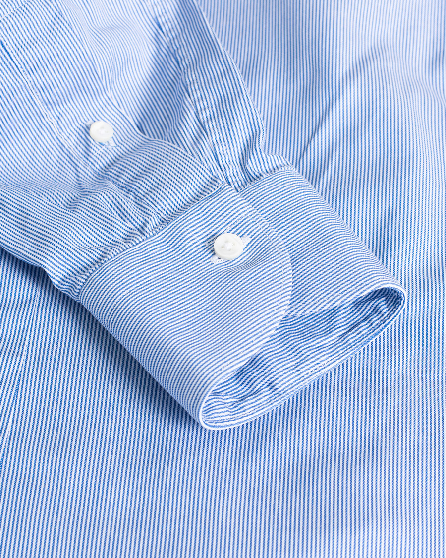 Uomini | Camicie | Pre-owned | Canali Slim Fit Cut Away Shirt Blue Stripe