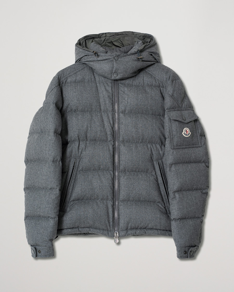 Uomini | Giacche | Pre-owned | Moncler Montgenevre Flannel Down Jacket Grey Melange