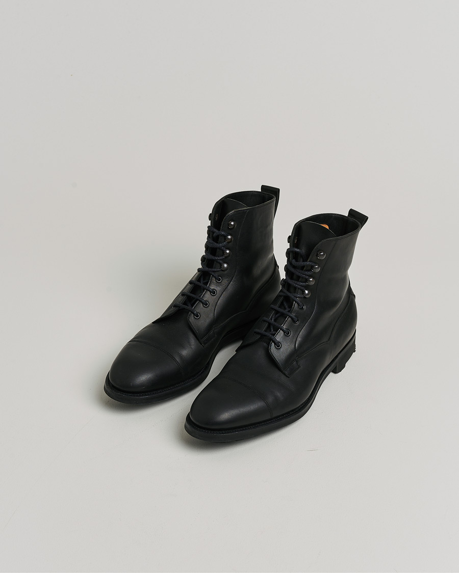 Uomini | Edward Green Galway Ridgeway Boot Black Delapré | Pre-owned | Edward Green Galway Ridgeway Boot Black Delapré